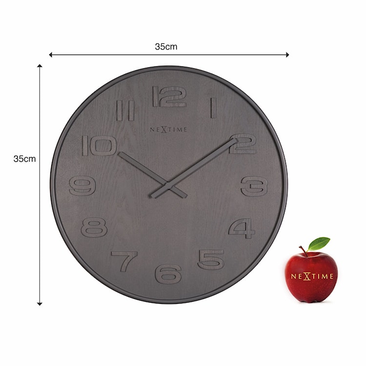 Zegar ścienny Wood Wood 36 cm ciemnoszary  - zdjęcie 19