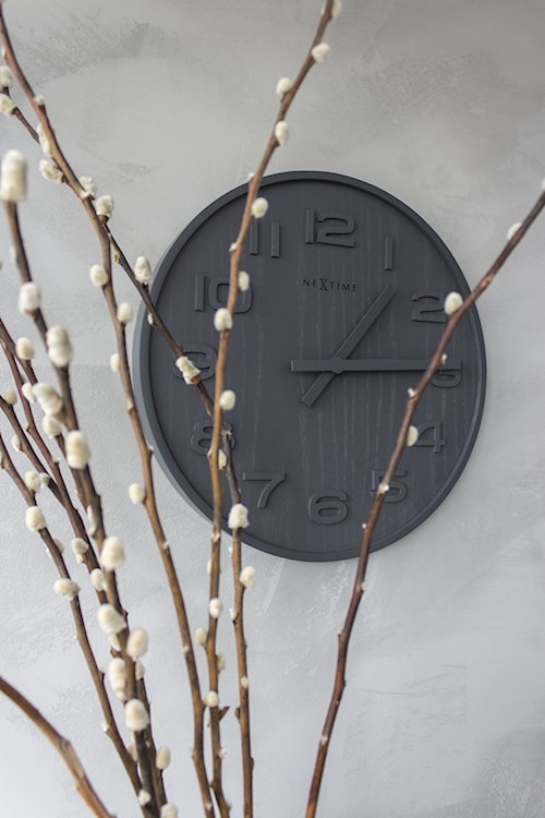 Zegar ścienny Wood Wood 36 cm ciemnoszary  - zdjęcie 2