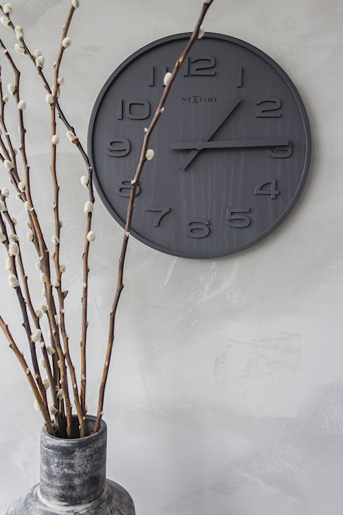 Zegar ścienny Wood Wood 36 cm ciemnoszary  - zdjęcie 3