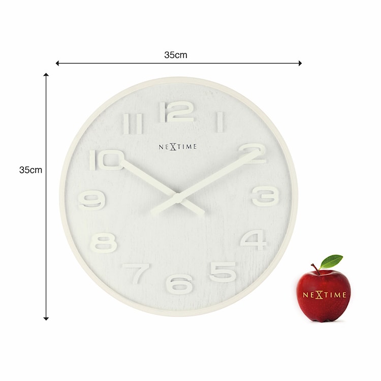 Zegar ścienny Wood Wood 36 cm biały  - zdjęcie 11