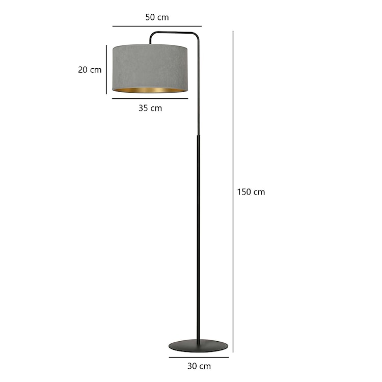 Lampa podłogowa Hellid 150 cm szara  - zdjęcie 7