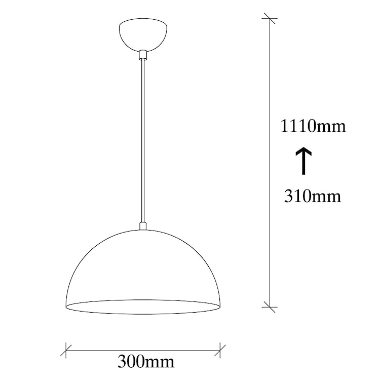 Lampa wisząca Theyro półokrągła średnica 30 cm czarna  - zdjęcie 5