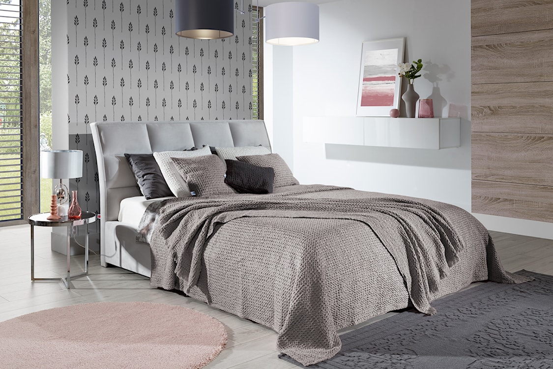 Narzuta na łóżko Alpinia bawełniana 200x220 cm szara  - zdjęcie 2