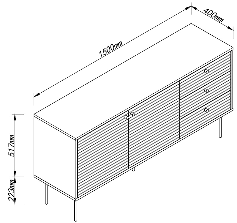 Komoda Ossively 150 cm mokka  - zdjęcie 2