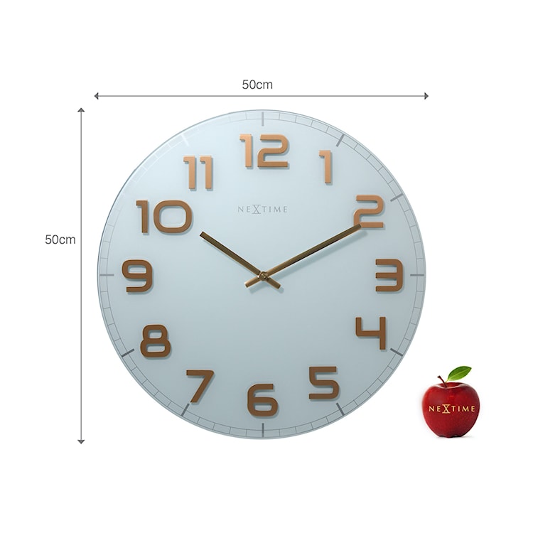 Zegar ścienny Classy 50 cm biało-miedziany  - zdjęcie 8