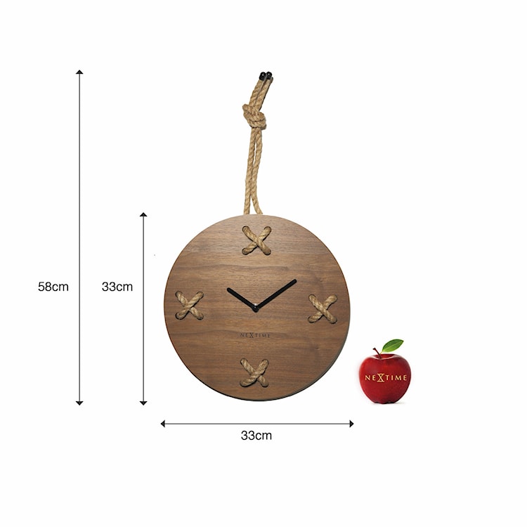 Zegar ścienny Stich 32 cm brązowy  - zdjęcie 5
