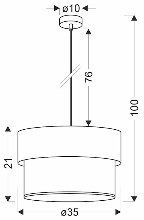 Lampa wisząca Fornero średnica 35 cm czarno-brązowa  - zdjęcie 3