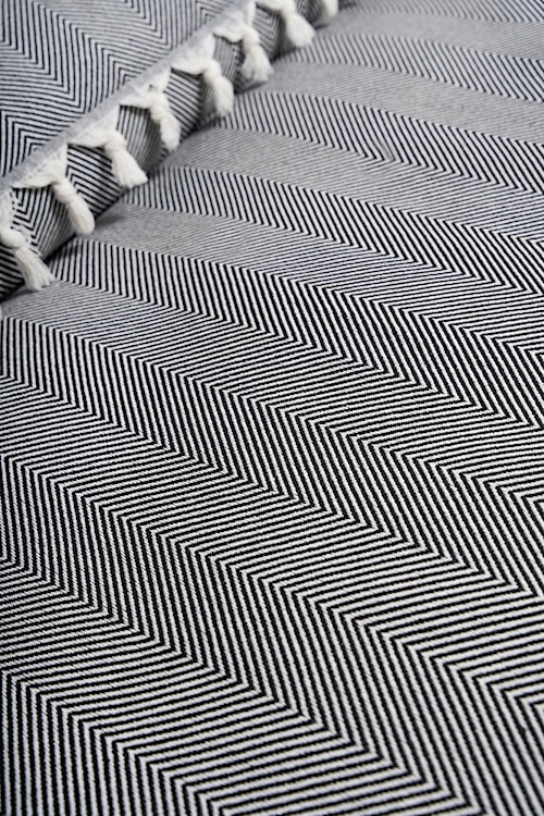Koc narzuta Forlania 230x200 cm bawełniany czarno-biały  - zdjęcie 4
