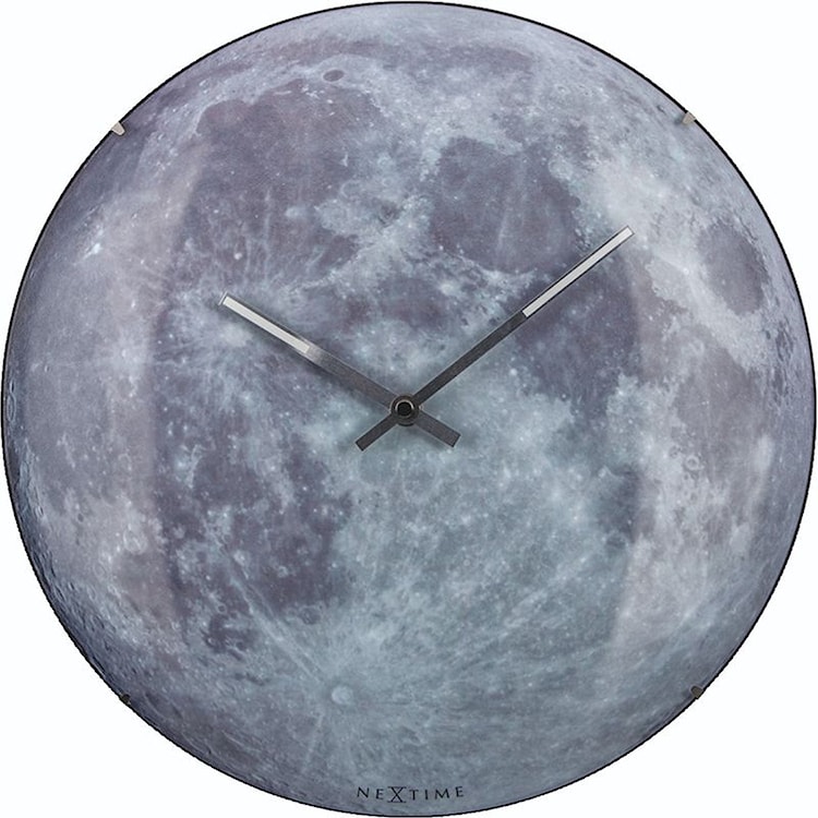 Zegar ścienny Moon Dome średnica 35 cm szary fluorescencyjny