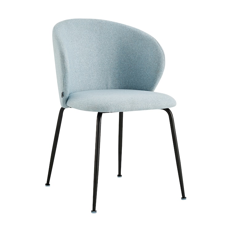 Krzesło tapicerowane Mealize w tkaninie hydrofobowej niebieskie na czarnych nogach  - zdjęcie 5