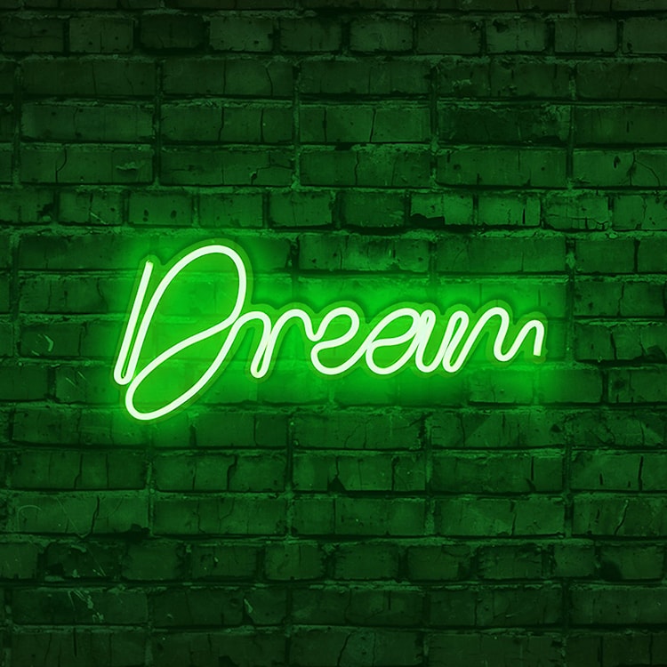 Neon na ścianę Letely z napisem Dream zielony  - zdjęcie 2