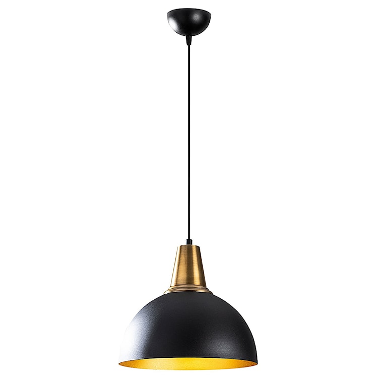Lampa wisząca Theyro ze złotym trzonkiem średnica 30 cm czarna  - zdjęcie 2