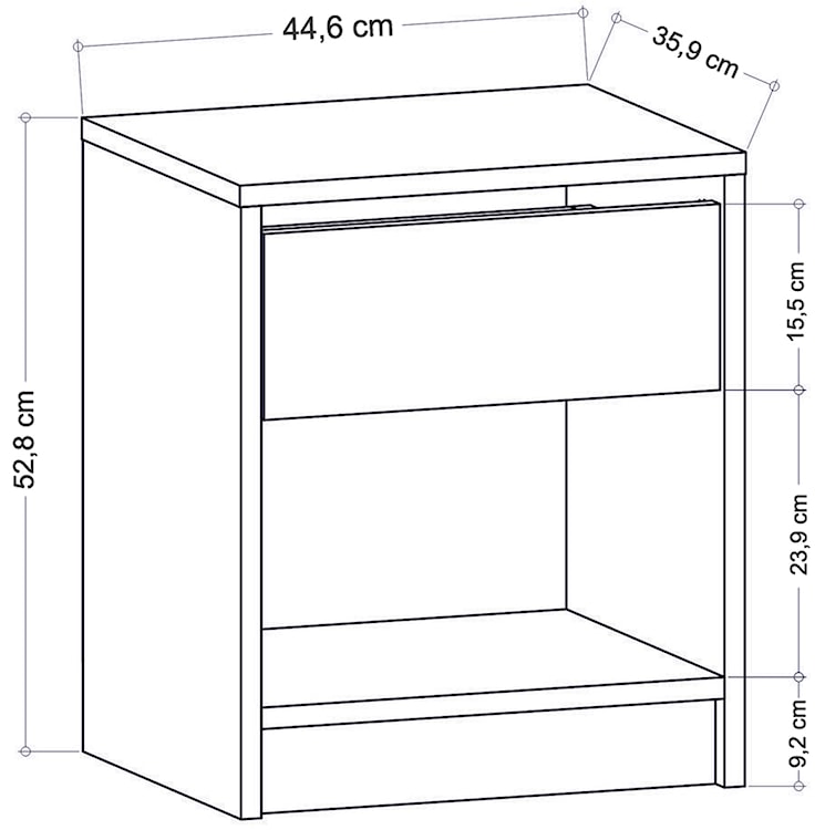 Szafka nocna Sheridan z szufladą 44,6 cm antracyt  - zdjęcie 6