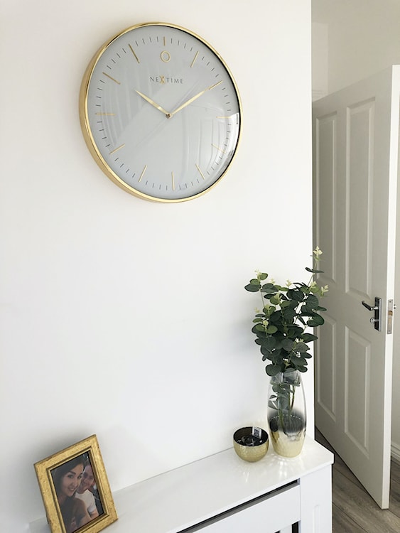 Zegar ścienny Glamour 40 cm biało-złoty  - zdjęcie 2
