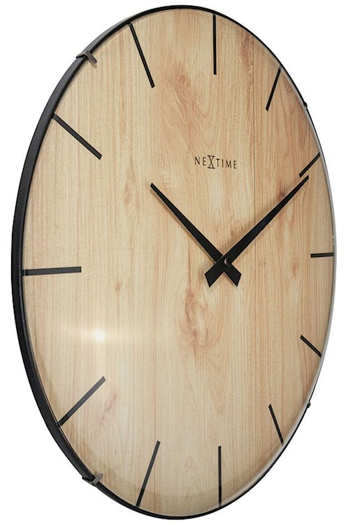 Zegar ścienny Edge Wood Dome średnica 35 cm brązowy  - zdjęcie 3