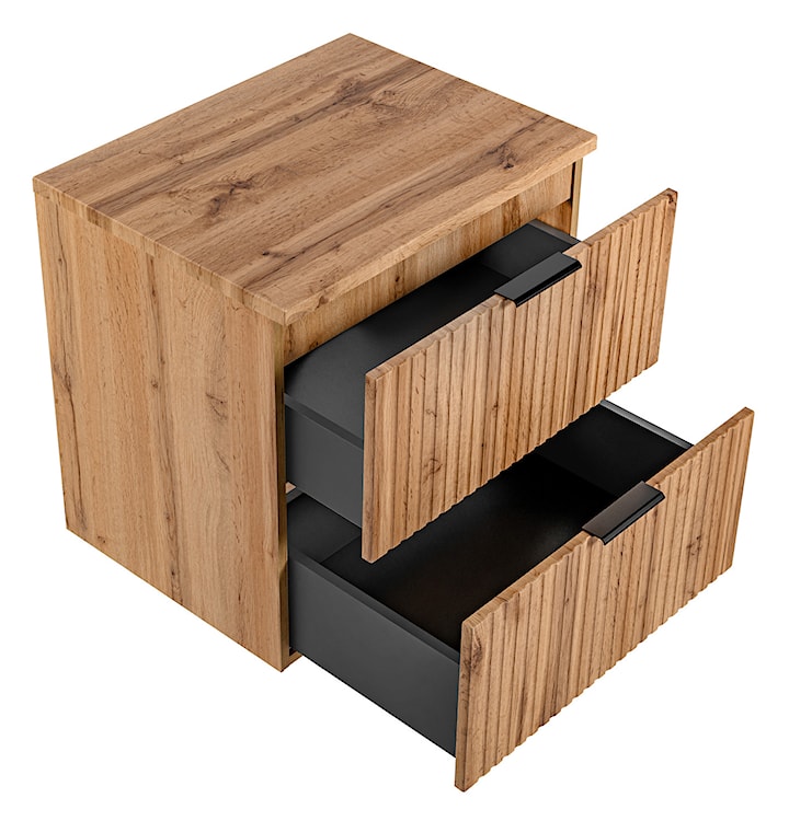 Szafka pod umywalkę Temirni 60 cm dąb wotan lamele z blatem  - zdjęcie 7