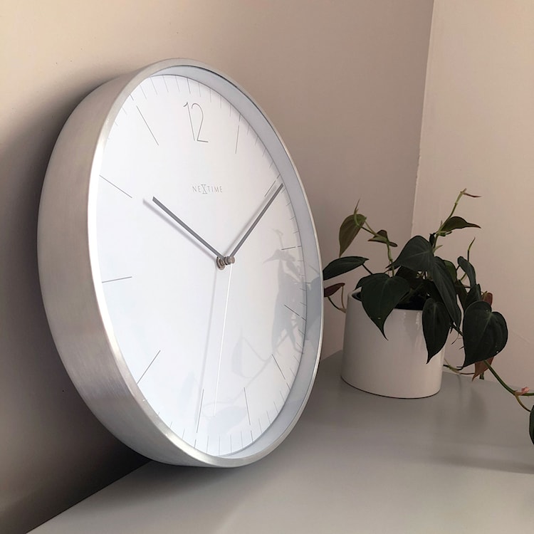 Zegar ścienny Essential 34 cm biało-srebrny  - zdjęcie 4