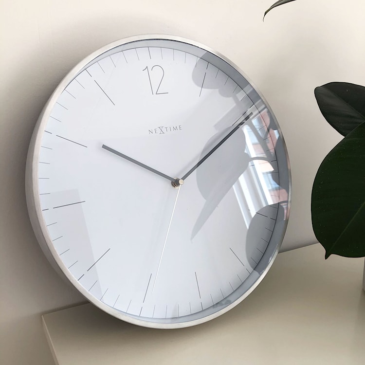 Zegar ścienny Essential 34 cm biało-srebrny  - zdjęcie 6