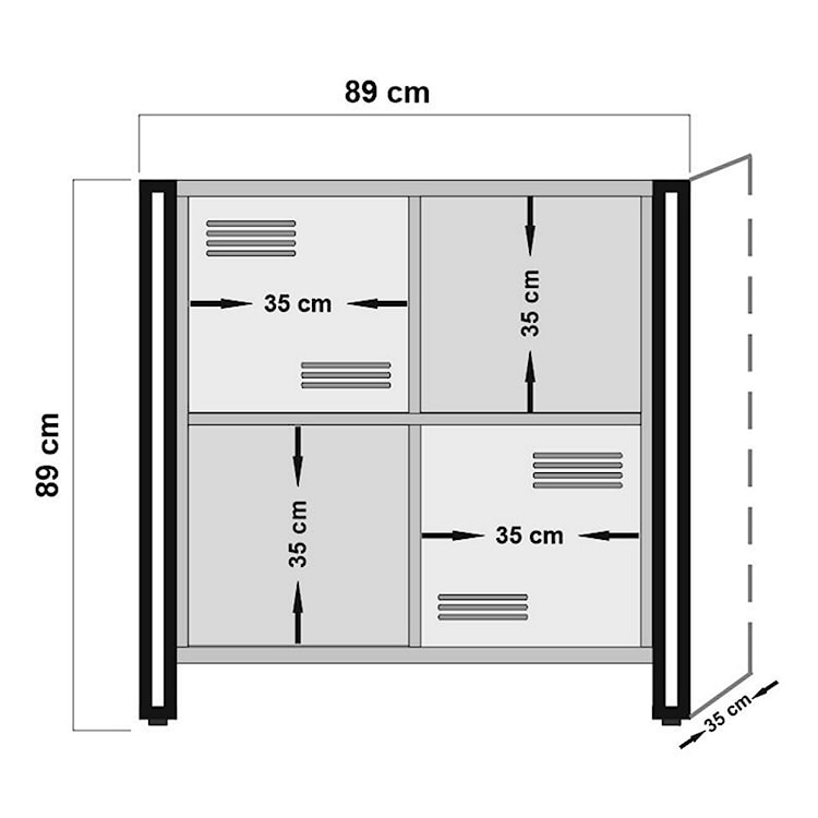 Regał metalowy Kentjur czarny/sosna 89 cm  - zdjęcie 5