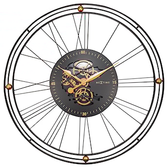 Zegar ścienny Roman Gear 90 cm czarno-złoty