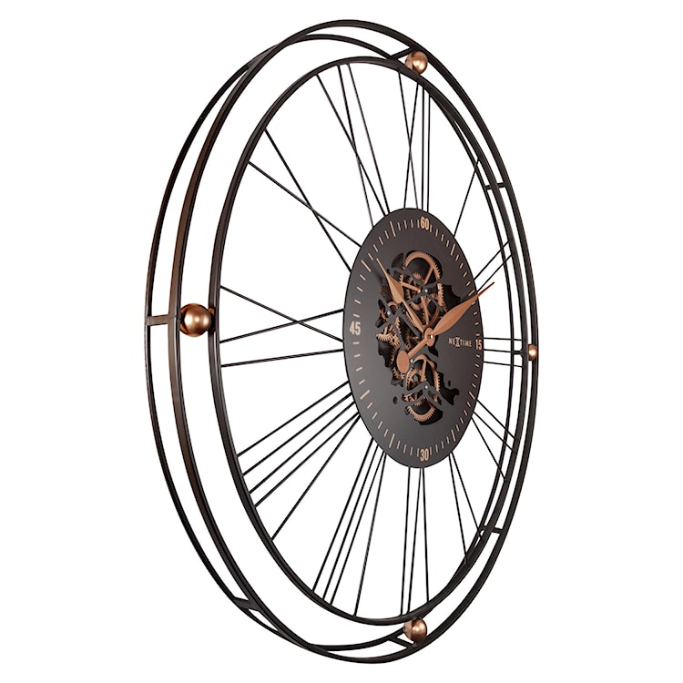 Zegar ścienny Roman Gear 90 cm czarno-złoty  - zdjęcie 4