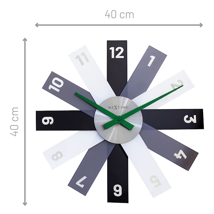 Zegar ścienny Plexi 40 cm czarny  - zdjęcie 7