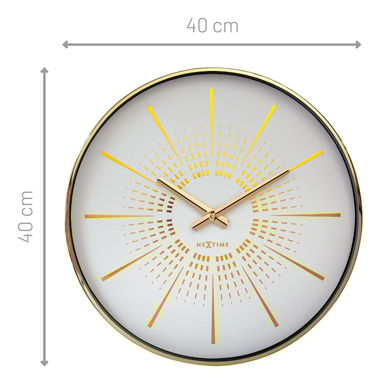 Zegar ścienny Excentric 40 cm biało-złoty  - zdjęcie 8