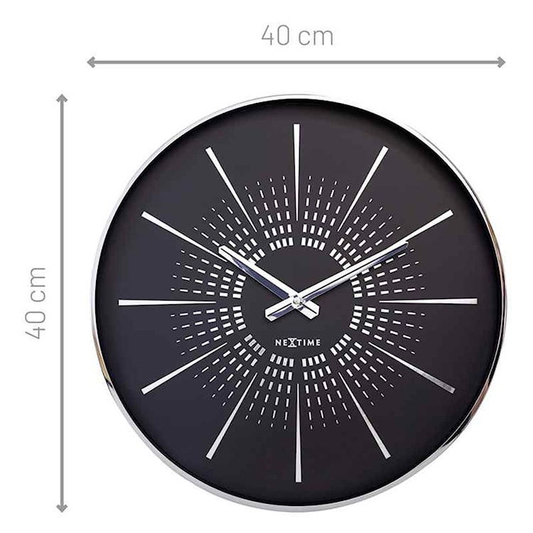 Zegar ścienny Excentric 40 cm czarno-srebrny  - zdjęcie 6