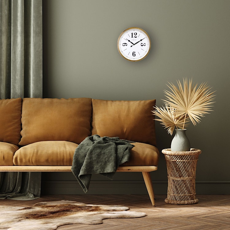 Zegar ścienny Classic 39 cm biało-złoty  - zdjęcie 2