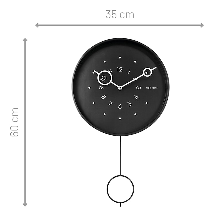 Zegar ścienny Loop 35 cm czarny  - zdjęcie 7