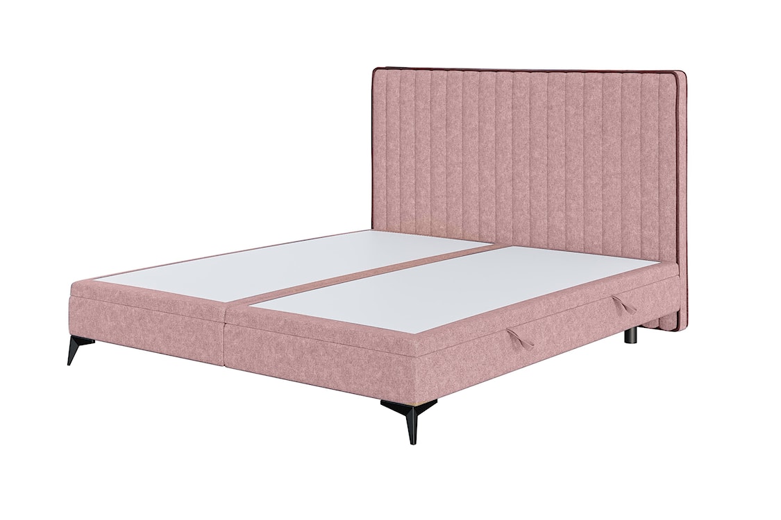 Łóżko tapicerowane 160x200 cm Fagnano z pojemnikami różowe  - zdjęcie 3