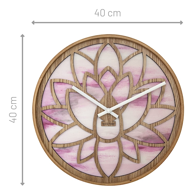 Zegar ścienny Lotus 40 cm różowo-brązowy  - zdjęcie 12