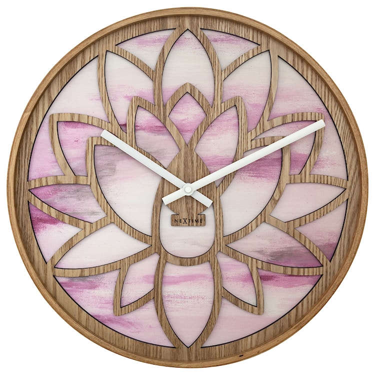 Zegar ścienny Lotus 40 cm różowo-brązowy