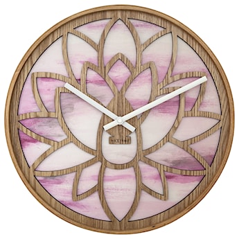 Zegar ścienny Lotus 40 cm różowo-brązowy