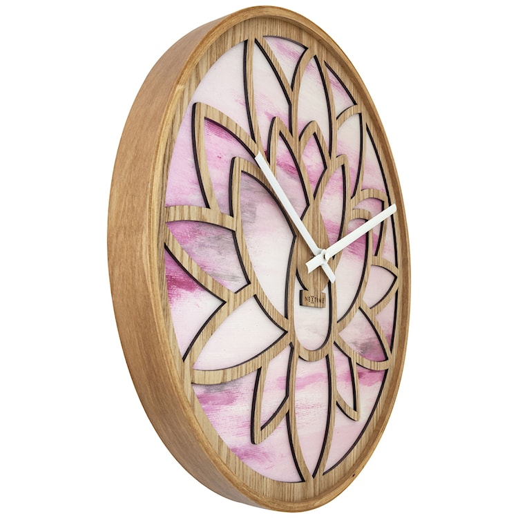 Zegar ścienny Lotus 40 cm różowo-brązowy  - zdjęcie 8
