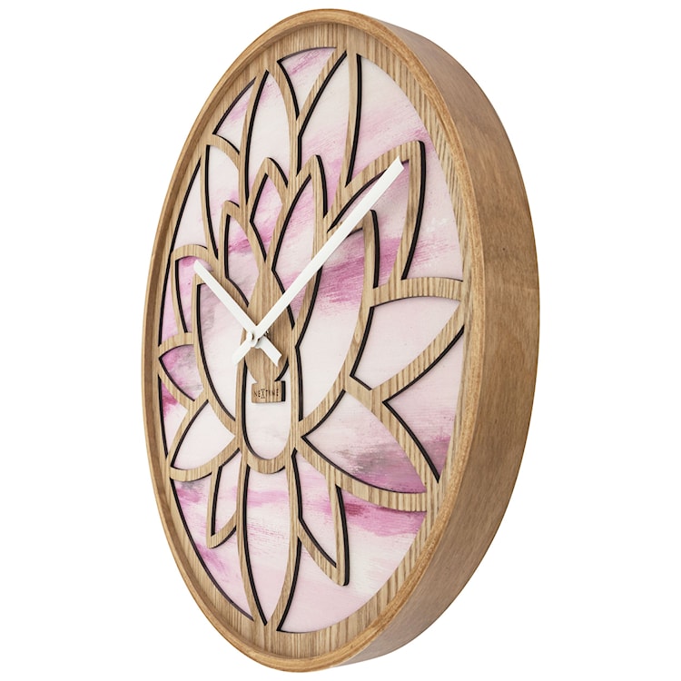 Zegar ścienny Lotus 40 cm różowo-brązowy  - zdjęcie 9
