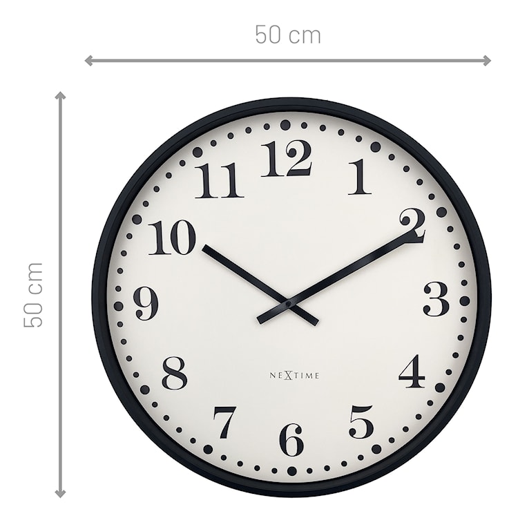 Zegar ścienny Dickens 50 cm kremowo-czarny  - zdjęcie 10