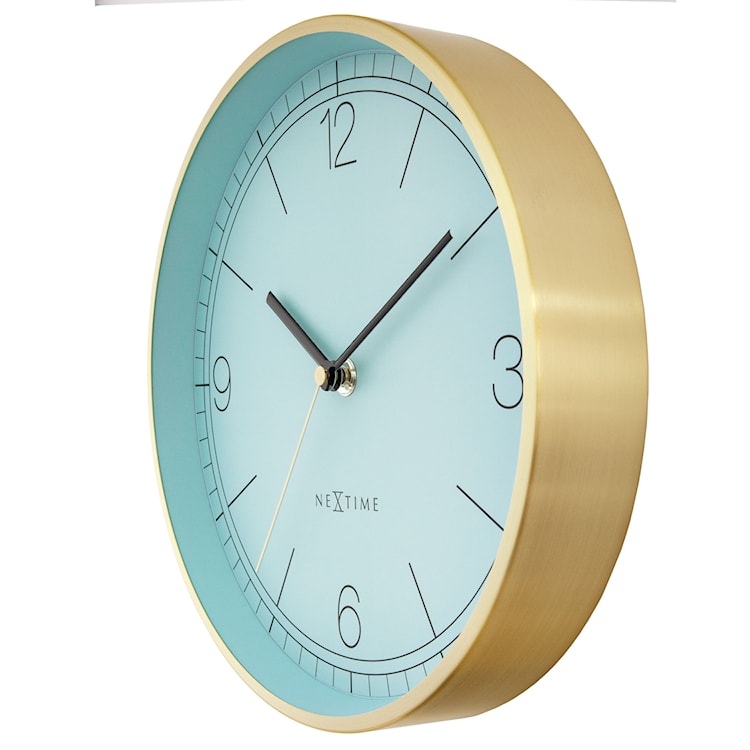 Zegar ścienny Bolero 25 cm turkusowo-złoty  - zdjęcie 4