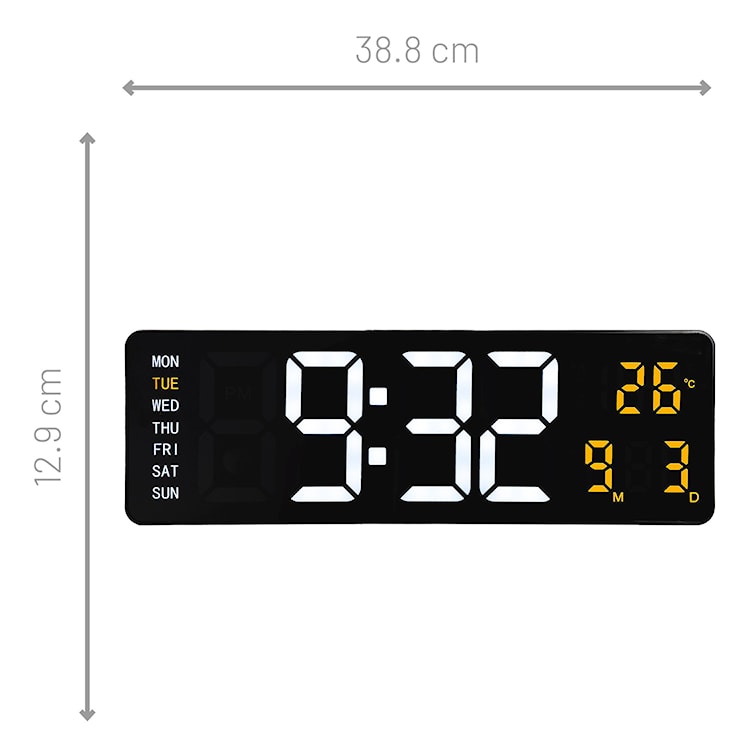 Zegar ścienny Super Digi 39x13 cm czarny  - zdjęcie 10