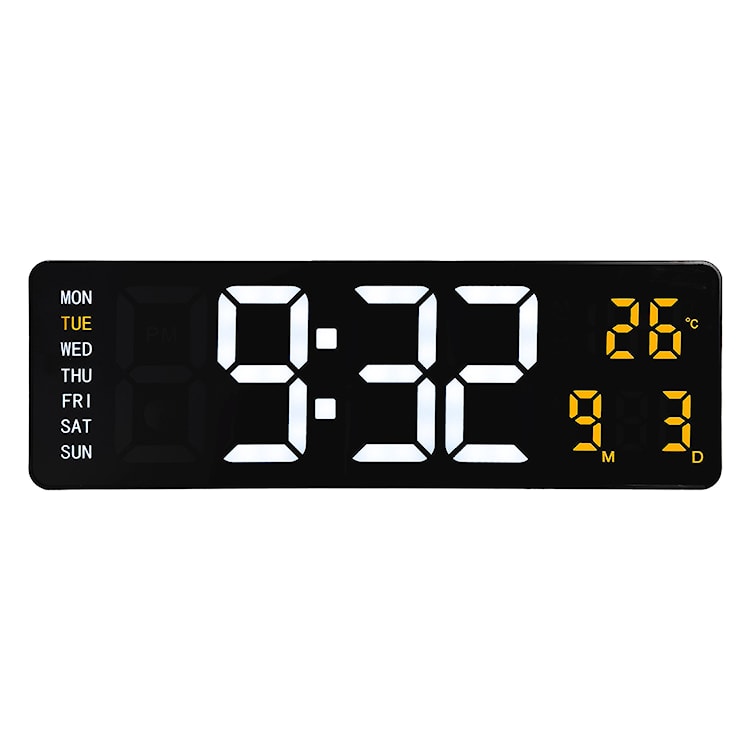 Zegar ścienny Super Digi 39x13 cm czarny 