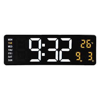 Zegar ścienny Super Digi 39x13 cm czarny