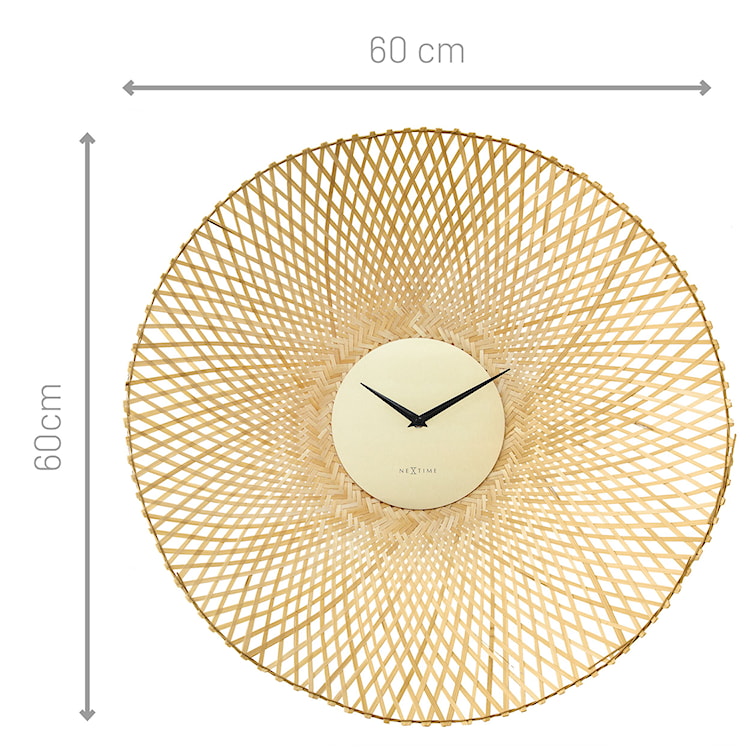 Zegar ścienny Bamboo 60 cm jasnobrązowy  - zdjęcie 10