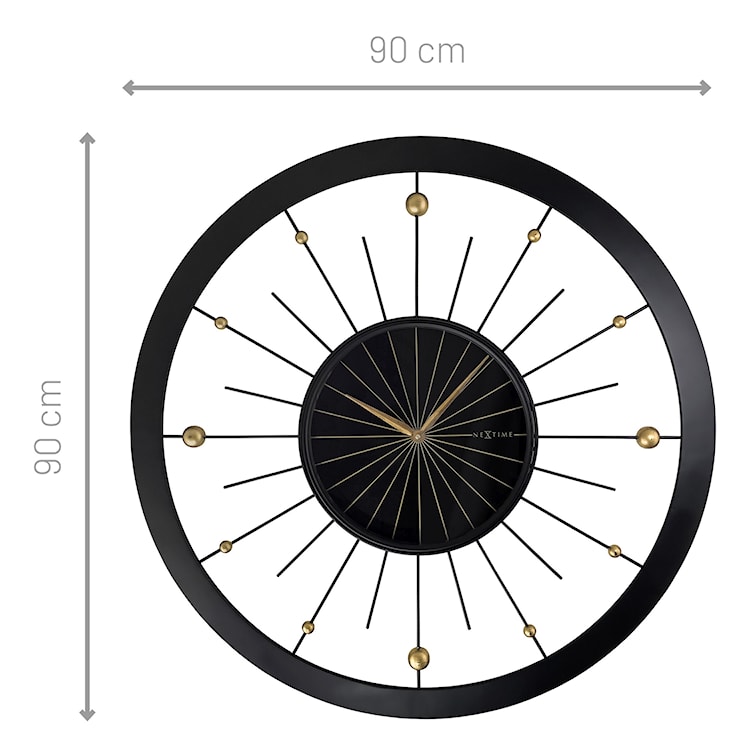 Zegar ścienny Orbit 90 cm czarno-złoty  - zdjęcie 9