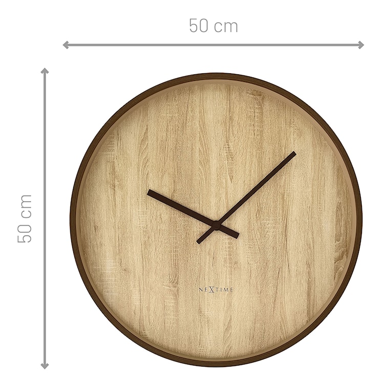 Zegar ścienny Oslo 50 cm jasnobrązowy  - zdjęcie 9