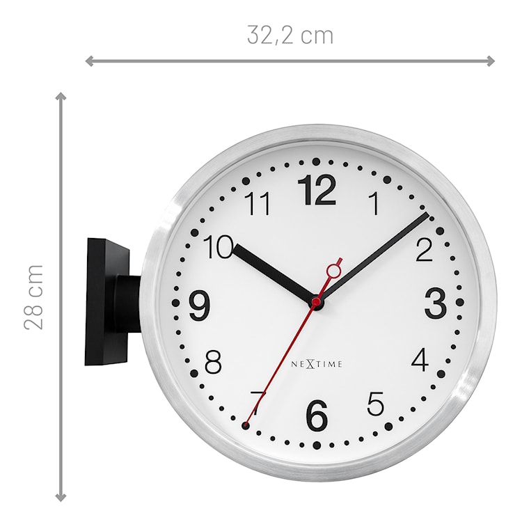 Zegar ścienny Double Small 28 cm biało-czarny  - zdjęcie 6