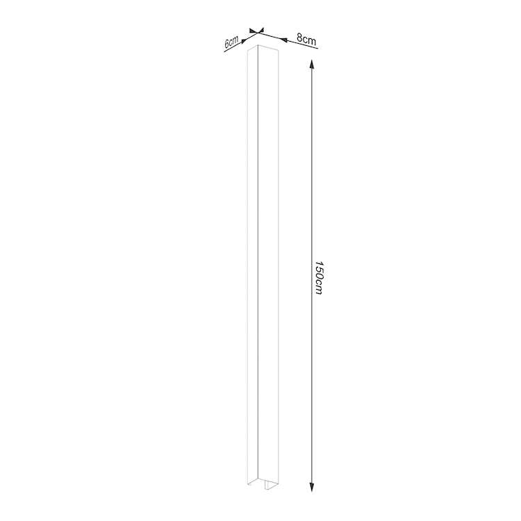 Kinkiet Freya 150 cm czarny  - zdjęcie 10