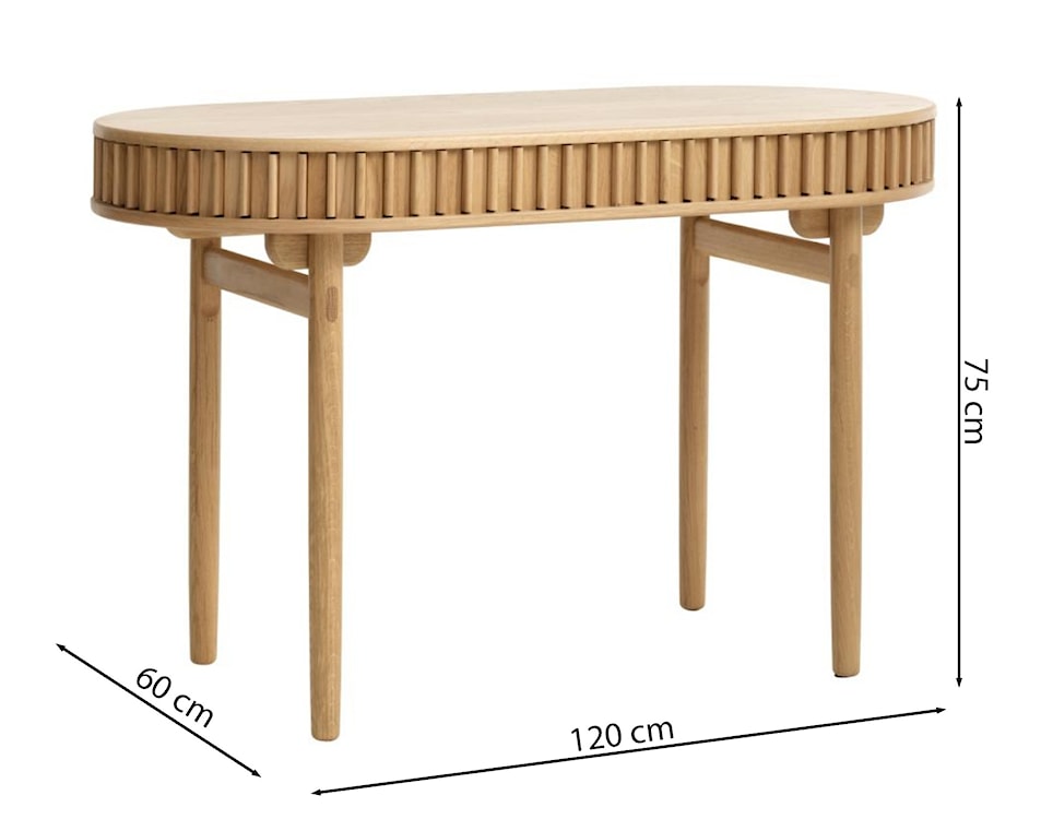Biurko Yoffers 120x60 cm lamele dąb naturalny  - zdjęcie 15
