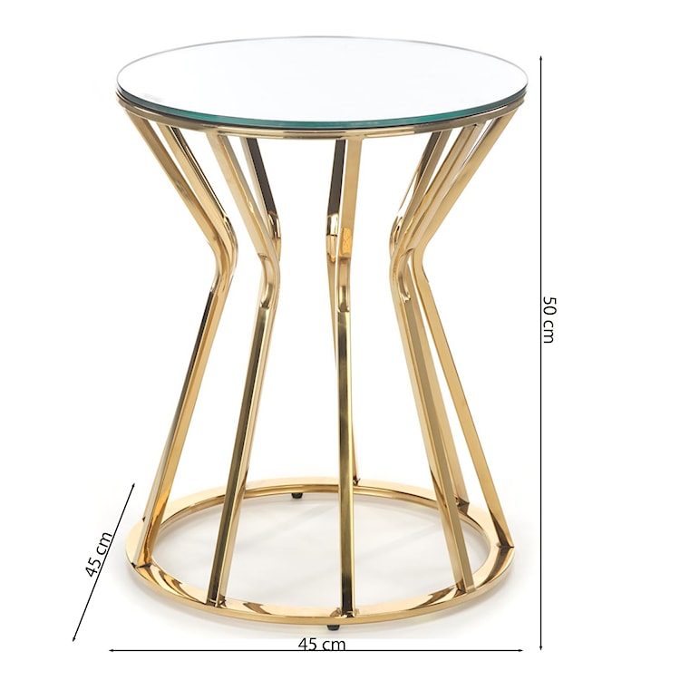 Stolik kawowy Plifies okrągły średnica 45 cm lustro/złoty  - zdjęcie 5