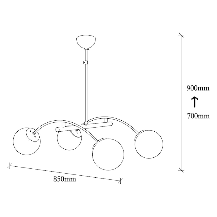 Lampa wisząca Mahander x4 czarna  - zdjęcie 6