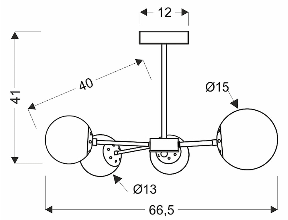 Lampa wisząca Mati x4 złota z białymi kloszami  - zdjęcie 5